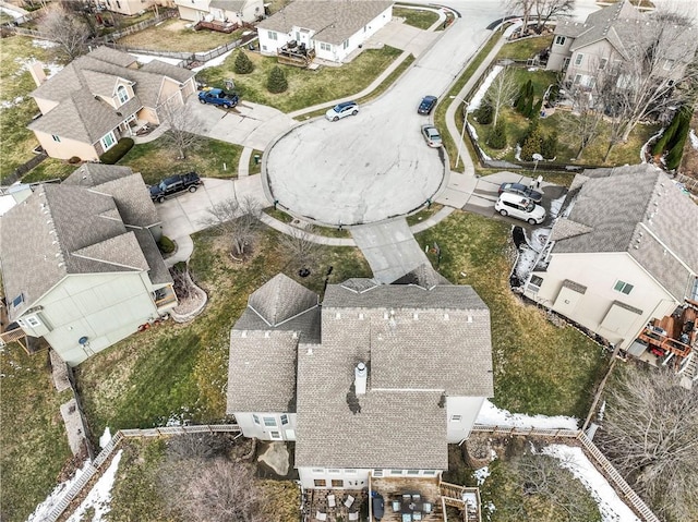 drone / aerial view with a residential view