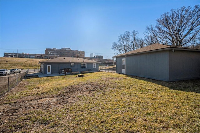 view of yard with fence