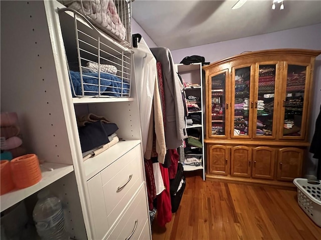 walk in closet featuring light wood-style floors