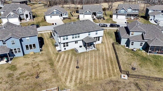 bird's eye view featuring a residential view