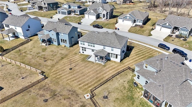 aerial view with a residential view