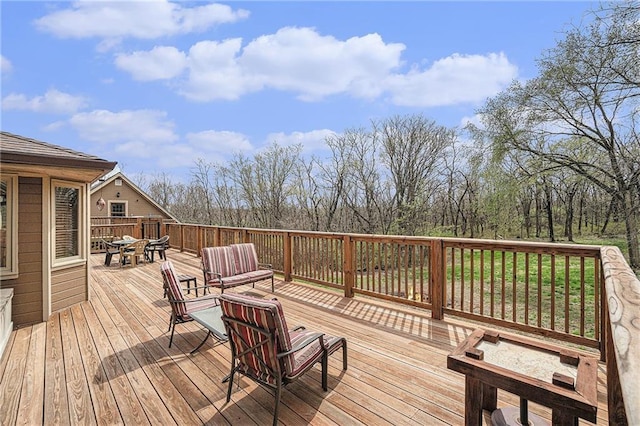4623 Whispering Oaks Ln, Smithville, MO 64089 - wooden terrace with outdoor dining space