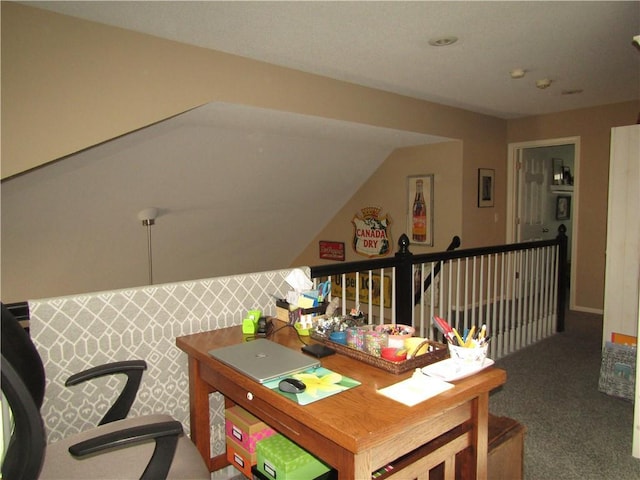 view of carpeted office space