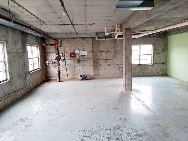 below grade area featuring plenty of natural light