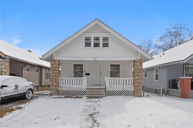 bungalow featuring covered porch