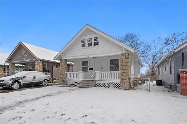 bungalow-style house with covered porch