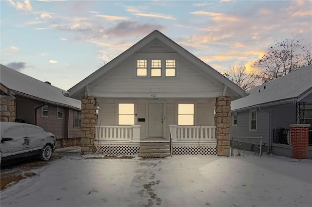 bungalow-style home with covered porch