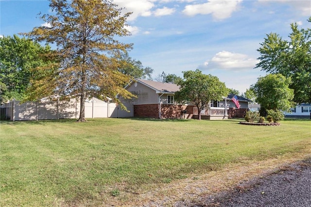 view of yard with fence