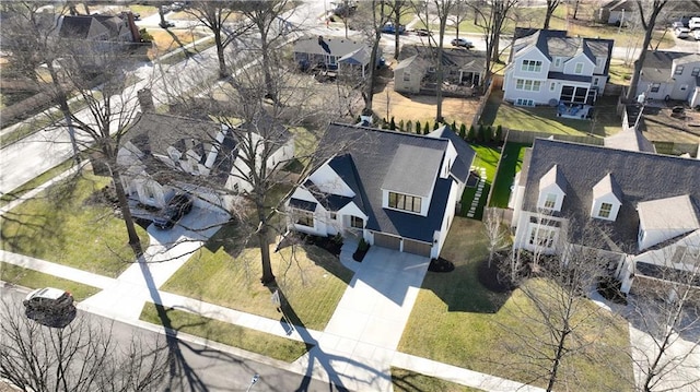 aerial view featuring a residential view