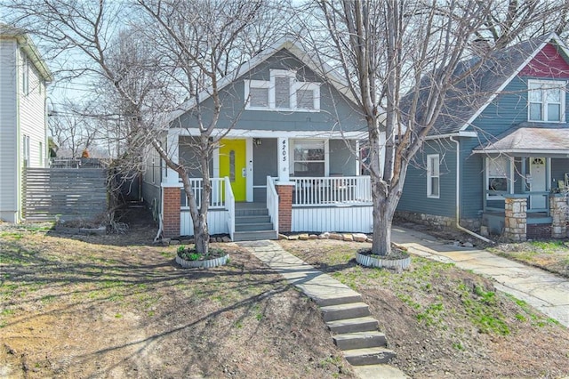 bungalow-style house featuring a porch