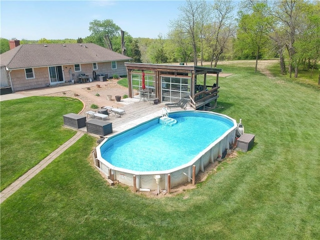 pool featuring a lawn