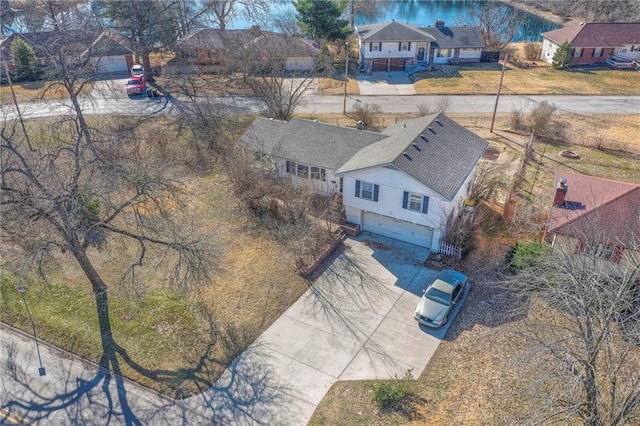 drone / aerial view with a residential view