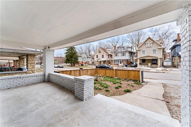 view of patio featuring a residential view