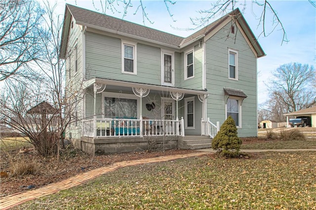 view of front of house featuring covered porch