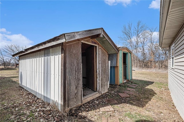 view of shed