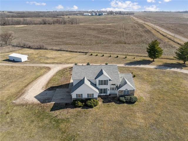 bird's eye view featuring a rural view