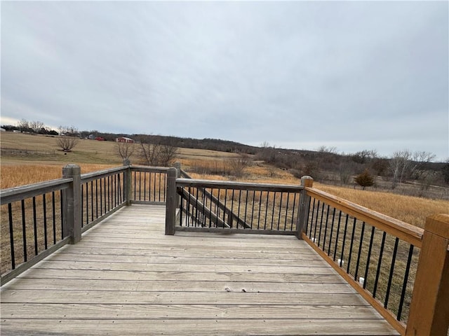 deck with a rural view