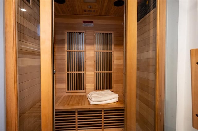 view of sauna