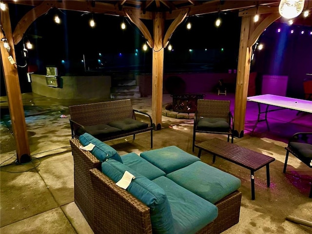 view of patio featuring an outdoor living space