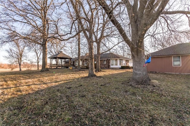 view of yard featuring a gazebo