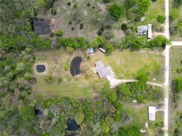 drone / aerial view with a rural view