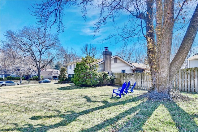 view of yard featuring fence