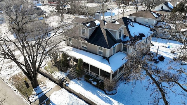 view of snowy aerial view