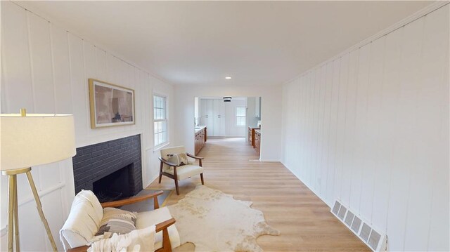 interior space with visible vents and light wood-style floors