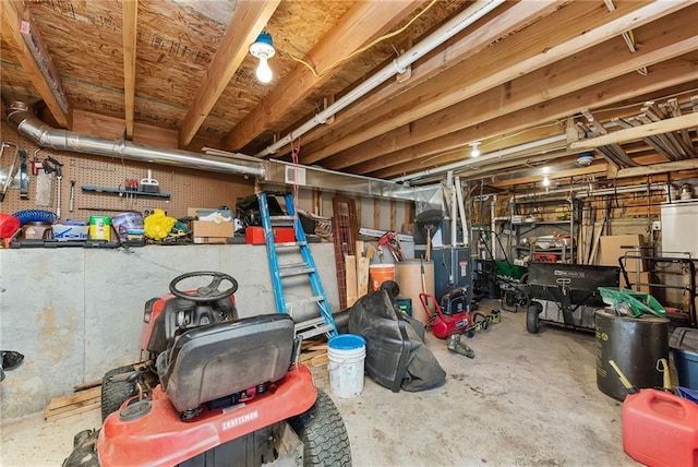 view of unfinished basement