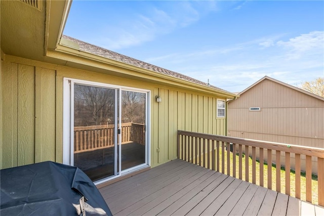 deck featuring area for grilling