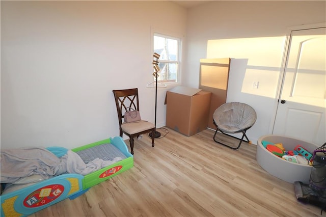 living area featuring light wood-style floors