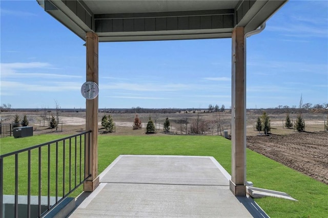 view of patio featuring a rural view