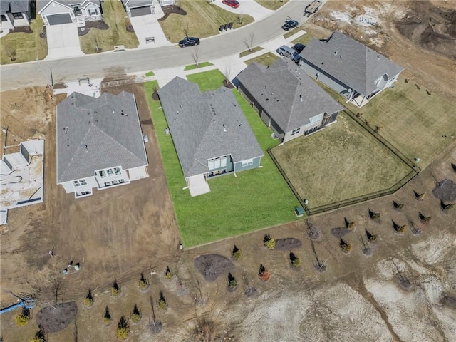 bird's eye view with a residential view