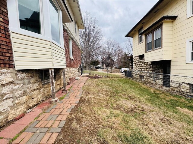 view of yard with fence