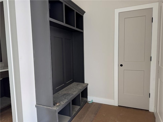 mudroom with baseboards