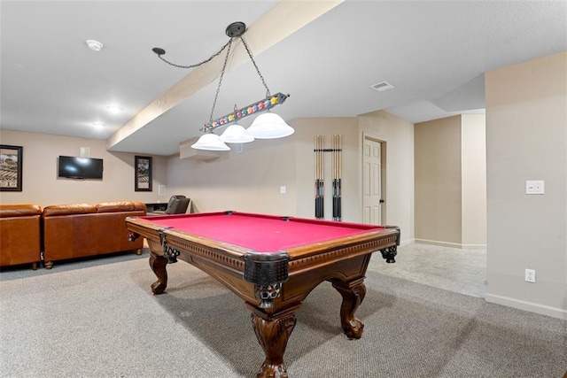 15498 Cedar Ln, Basehor, KS 66007 - recreation room with carpet flooring and pool table