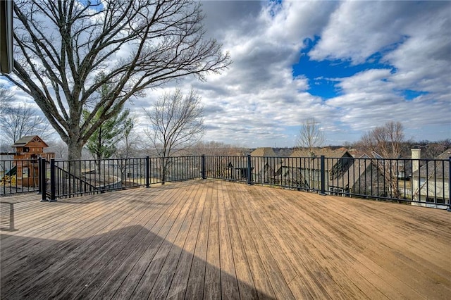 deck featuring a playground