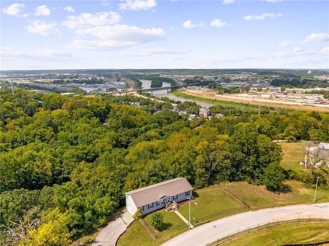 1310 Lawrence Ave, Kansas City, KS 66103 - aerial view featuring a wooded view