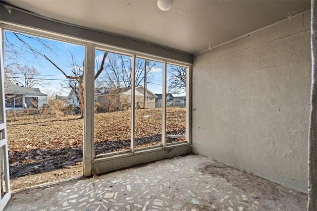 view of unfurnished sunroom