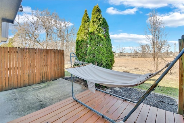 wooden terrace with fence