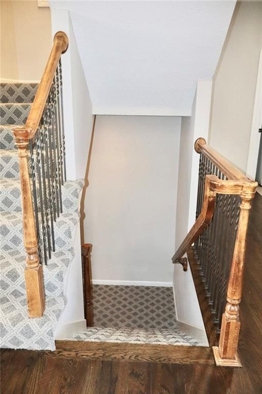 staircase with baseboards