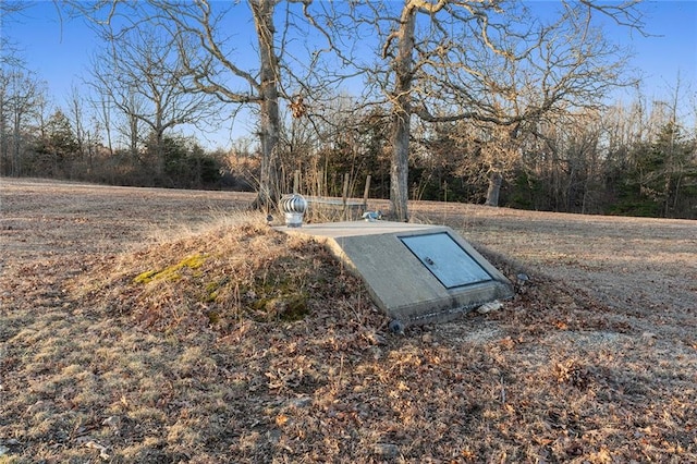 view of entry to storm shelter