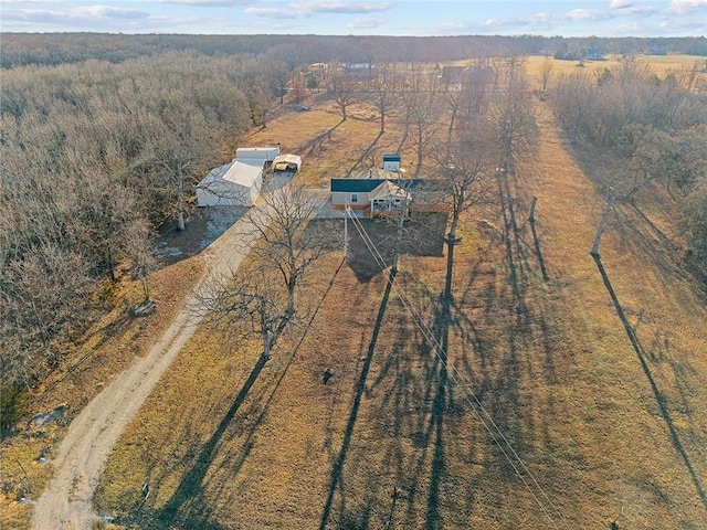 bird's eye view with a forest view