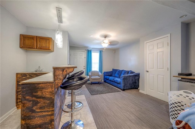 living room with baseboards