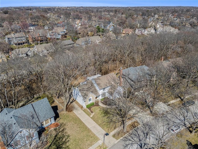 aerial view with a residential view