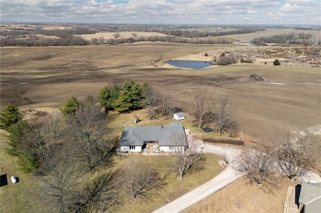 aerial view featuring a rural view