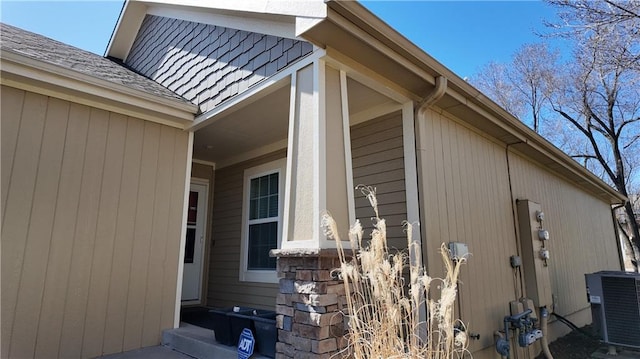 view of home's exterior featuring central AC unit