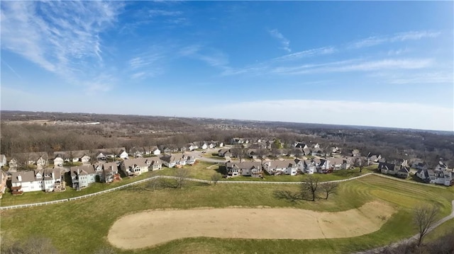 bird's eye view with a residential view