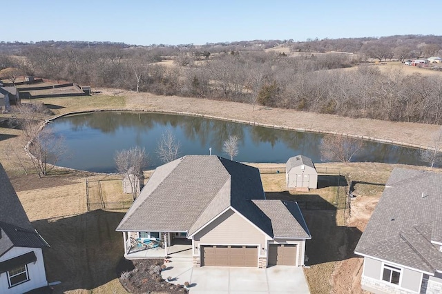 4736 Redwood St, Leavenworth, KS 66048 - birds eye view of property with a water view