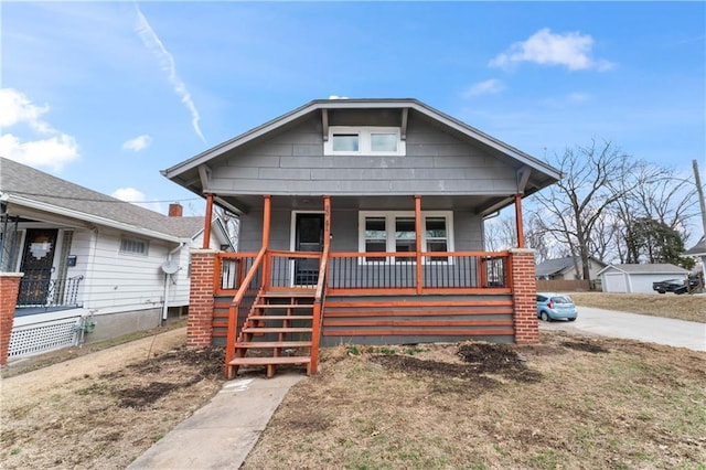 bungalow-style home with covered porch